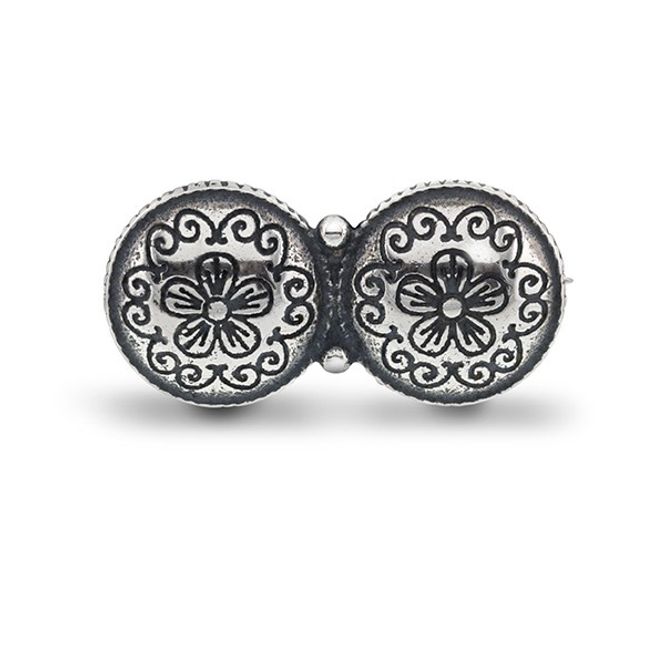 Hovedbilde Halsknapp, oksidert u/løv