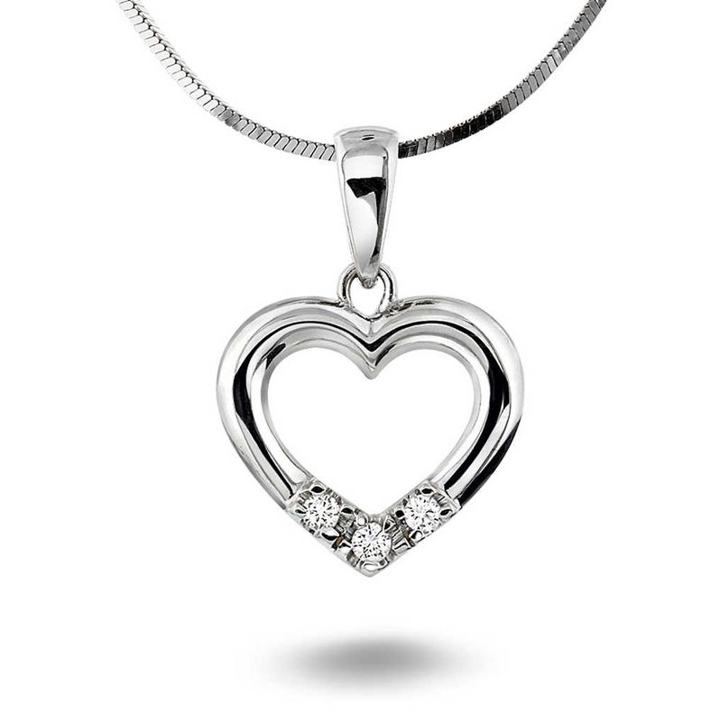 Anheng i hvitt gull med diamant 0,09 WSI