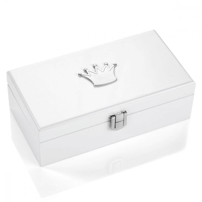 Hovedbilde Hvitlakkert smykkeskrin med ...