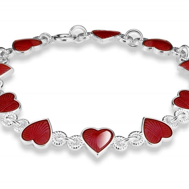 Hovedbilde Pia & Per Armbånd sølv - Røde ...