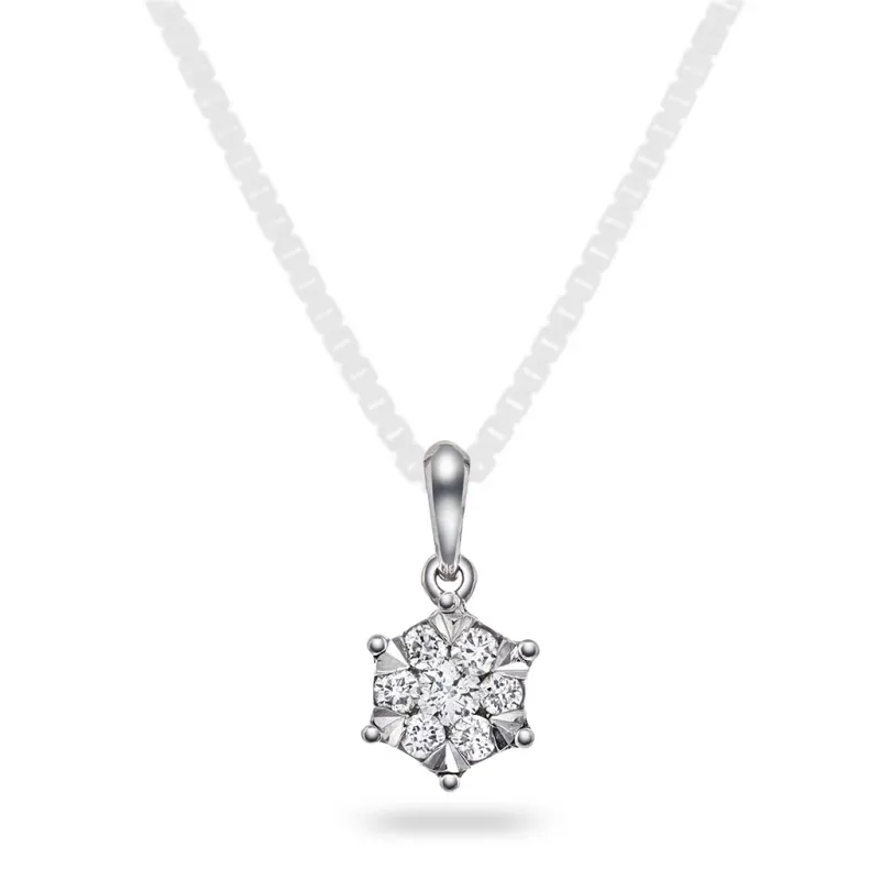 Anheng i hvitgull med diamant 0,15 ct WP