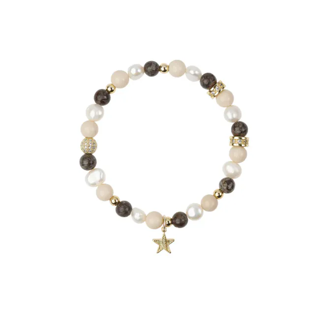 Hovedbilde DARK Stone Bead armbånd natur ...