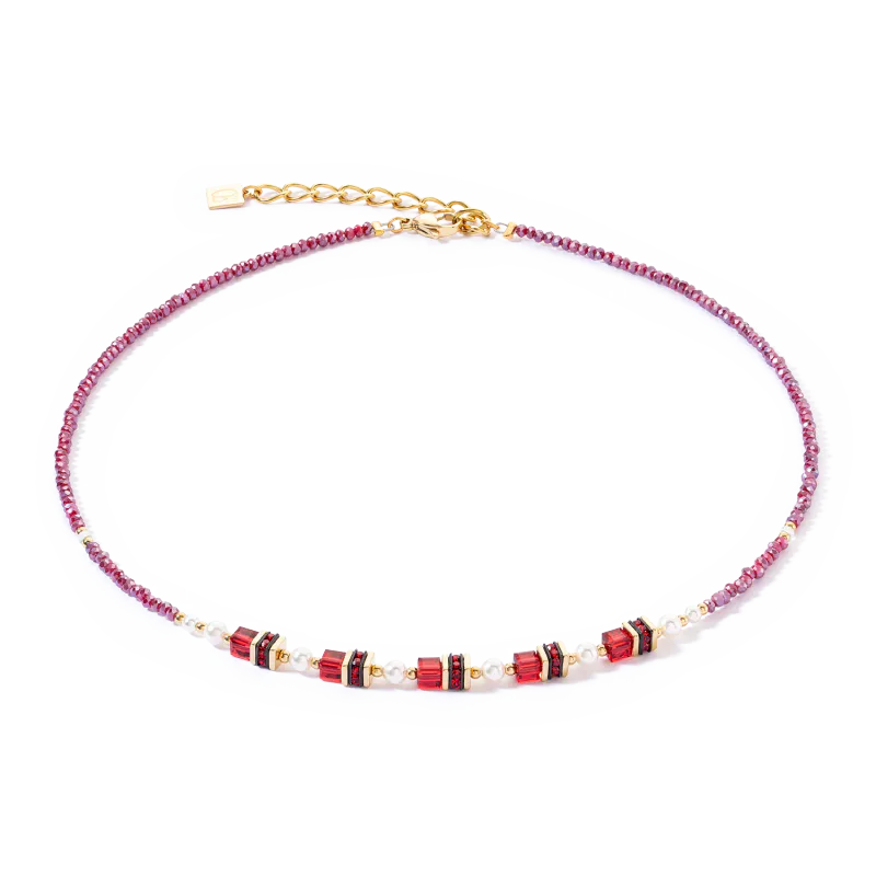 Cæur De Lion Sparkling Princess necklace gold-red