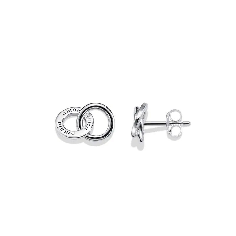 Efva Attling Mini Twosomo ørepynt  rhodinert sølv