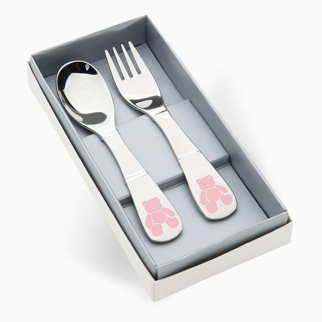 Hovedbilde Stålbestikk bamse Rosa