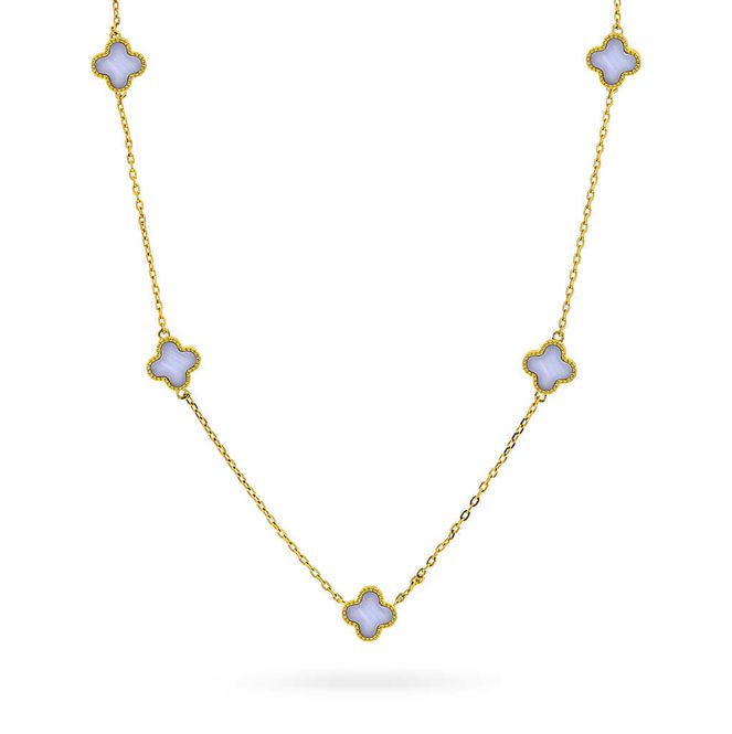 Hovedbilde Sølv smykke med Blå 5 kløver 