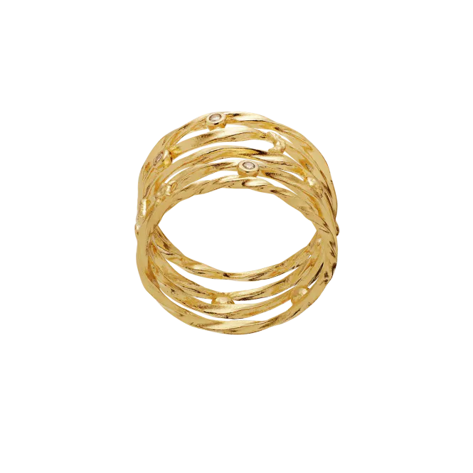 Hovedbilde Maanesten Alora ring forgylt