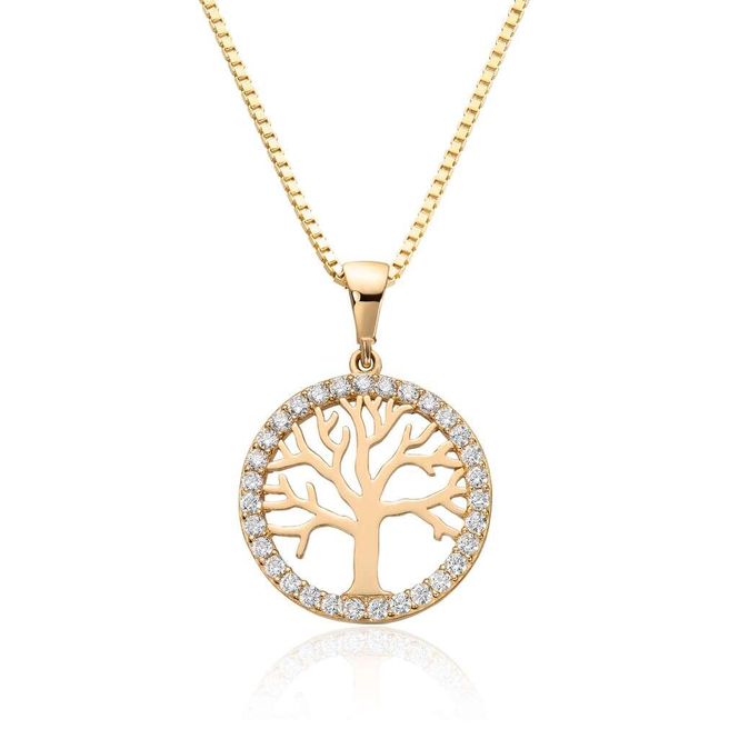 Hovedbilde Anheng Livets tre i gult gull ...