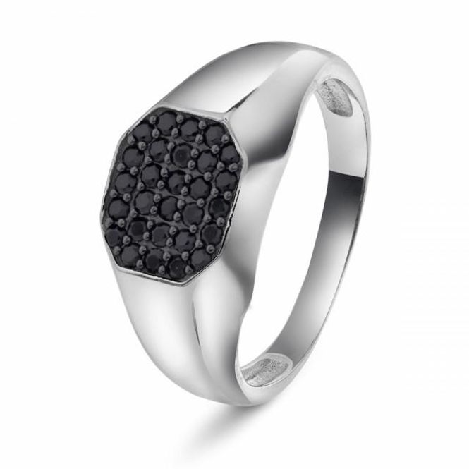 Hovedbilde Ring sølv og sort zirkonia