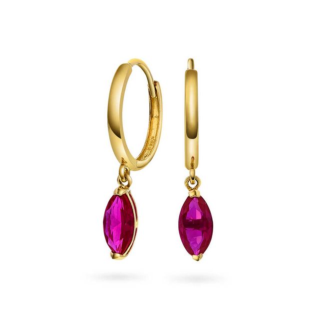 Hovedbilde Pan gull øreringer med rød ...