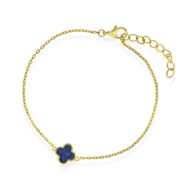 Hovedbilde Armbånd havblå kløver 