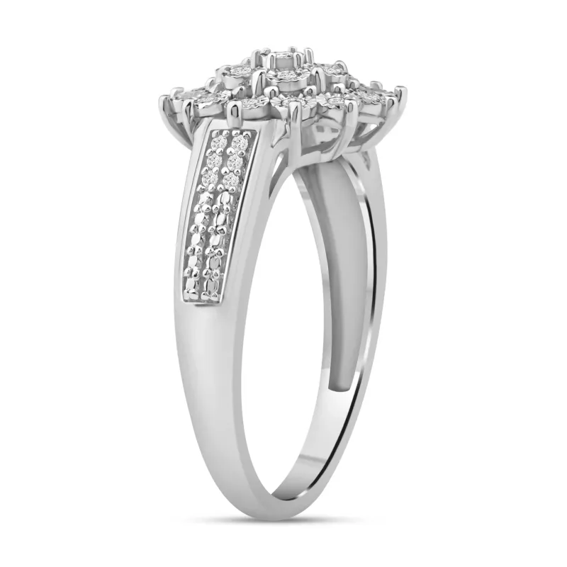 EBA Rosett Diamantring i HV (585) med 0.23ct TW/SI Diamanter