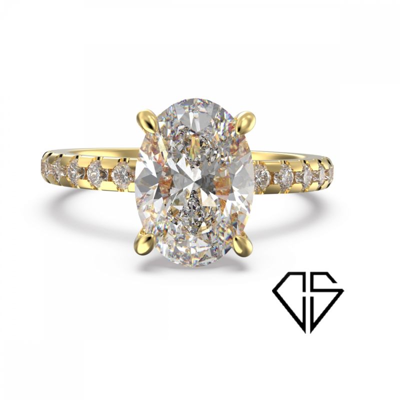 Frierring 2,72 ct oval Lab Diamant 