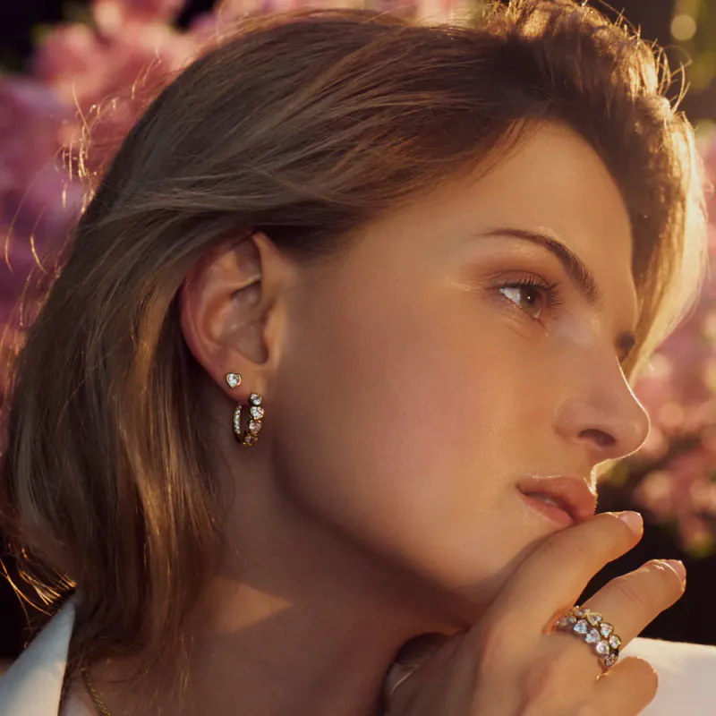 SJ Øreringer med hjerte Amorino