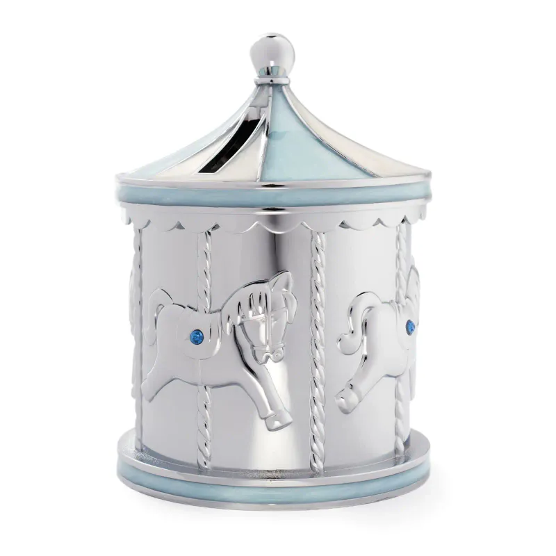 Lyseblå karusell sparebøsse