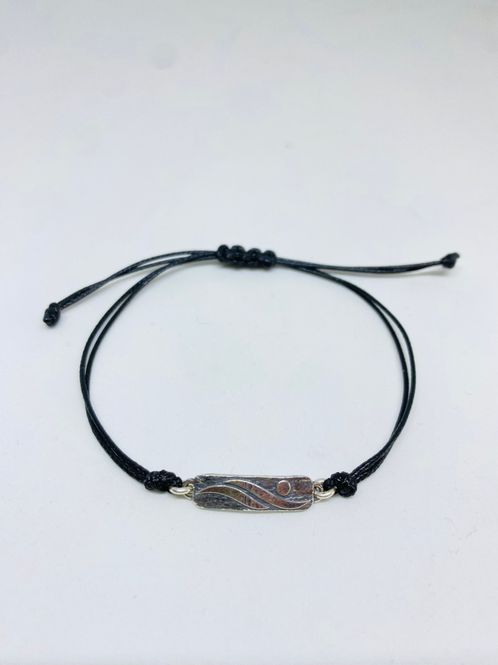 Hovedbilde Flyte armbånd i sølv med sort ...